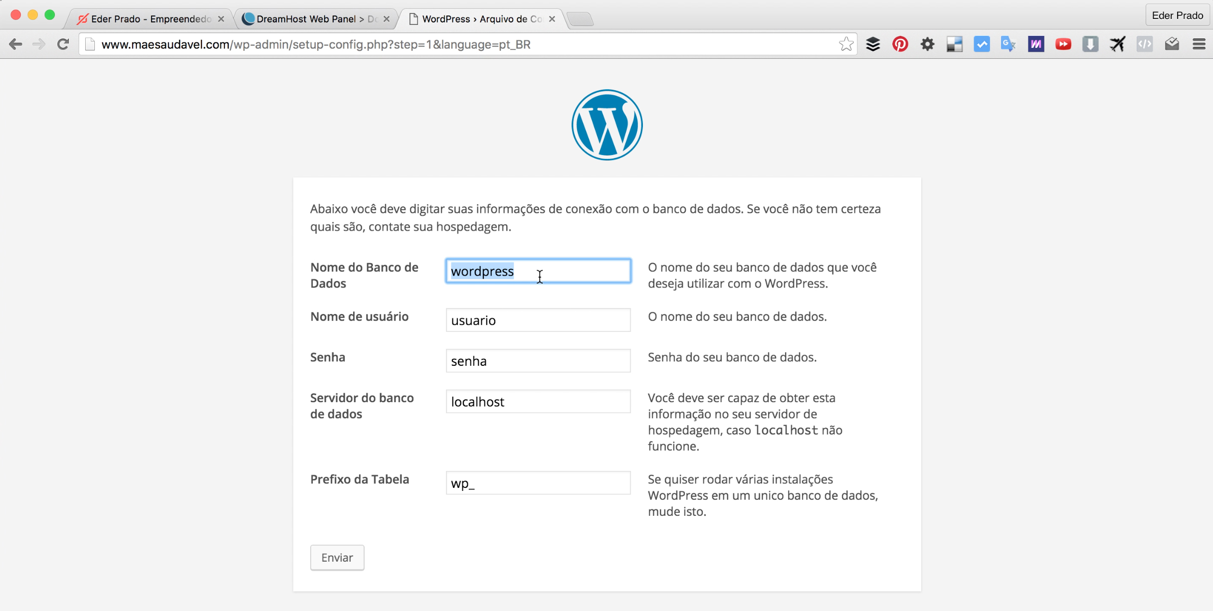 Parte 1: Como Instalar o WordPress